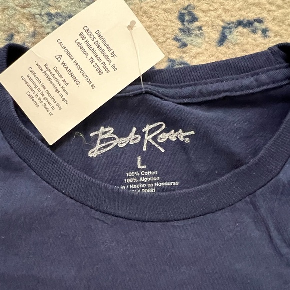 Bob Ross “happy accidents” Shirt Blue Official Merch Size L NWT - Picture 3 of 3